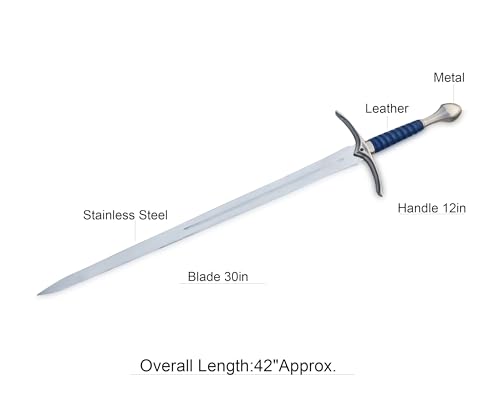 The Lord of The Rings Sword Glamdring of Gnadalf | Stainless Steel Blade | Hand Forged with Metal Crossgaurd | Wall Mounting Plaque & Scabbard Included | LOTR Collectors Piece