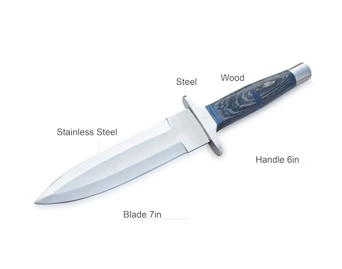 Versatile 13-Inch Fixed Blade Bowie Knife -7 inch Stainless Steel Fixed Blade for Hunting, Throwing, and Self-Defense