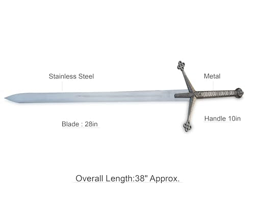 Viking Sword with Leather Grip | Medieval Styled Authentic Steel Sword | Hand Forged Alloy Steel Sword with Leather Sheath | Wall Mounting Scabbard Included