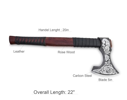 Exquisite Handmade Viking Axe - Ideal for Collectors & Enthusiasts | Authentic, Artisan-Crafted | Medieval Styled Axe with Durable and Robust High Carbon Steel (GC-AX08)