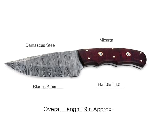 Viking Heritage Skinner Knife – Expertly Crafted with Damascus steel for Precision Hunting and Field Dressing: Embrace the Timeless Elegance of Craftsmanship with this Razor-Sharp