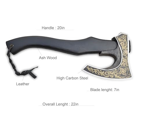 Exquisite Handmade Viking Axe - Ideal for Collectors & Enthusiasts | Authentic, Artisan-Crafted | Medieval Styled Axe with Durable and Robust High Carbon Steel (GC-AX16)