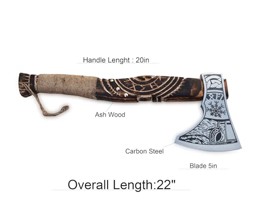 Exquisite Handmade Viking Axe - Ideal for Collectors & Enthusiasts | Authentic, Artisan-Crafted | Medieval Styled Axe with Durable and Robust High Carbon Steel (GC-AX14)