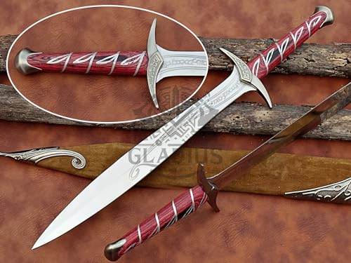 LOTR Sword Sting | Medieval Styled Authentic Steel Sword | Hand Forged Engraved J2 Steel Sword with Leather Cover | Wall Mounting Scabbard Included