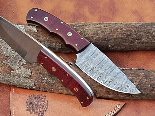 Viking Heritage Skinner Knife – Expertly Crafted with Damascus steel for Precision Hunting and Field Dressing: Embrace the Timeless Elegance of Craftsmanship with this Razor-Sharp