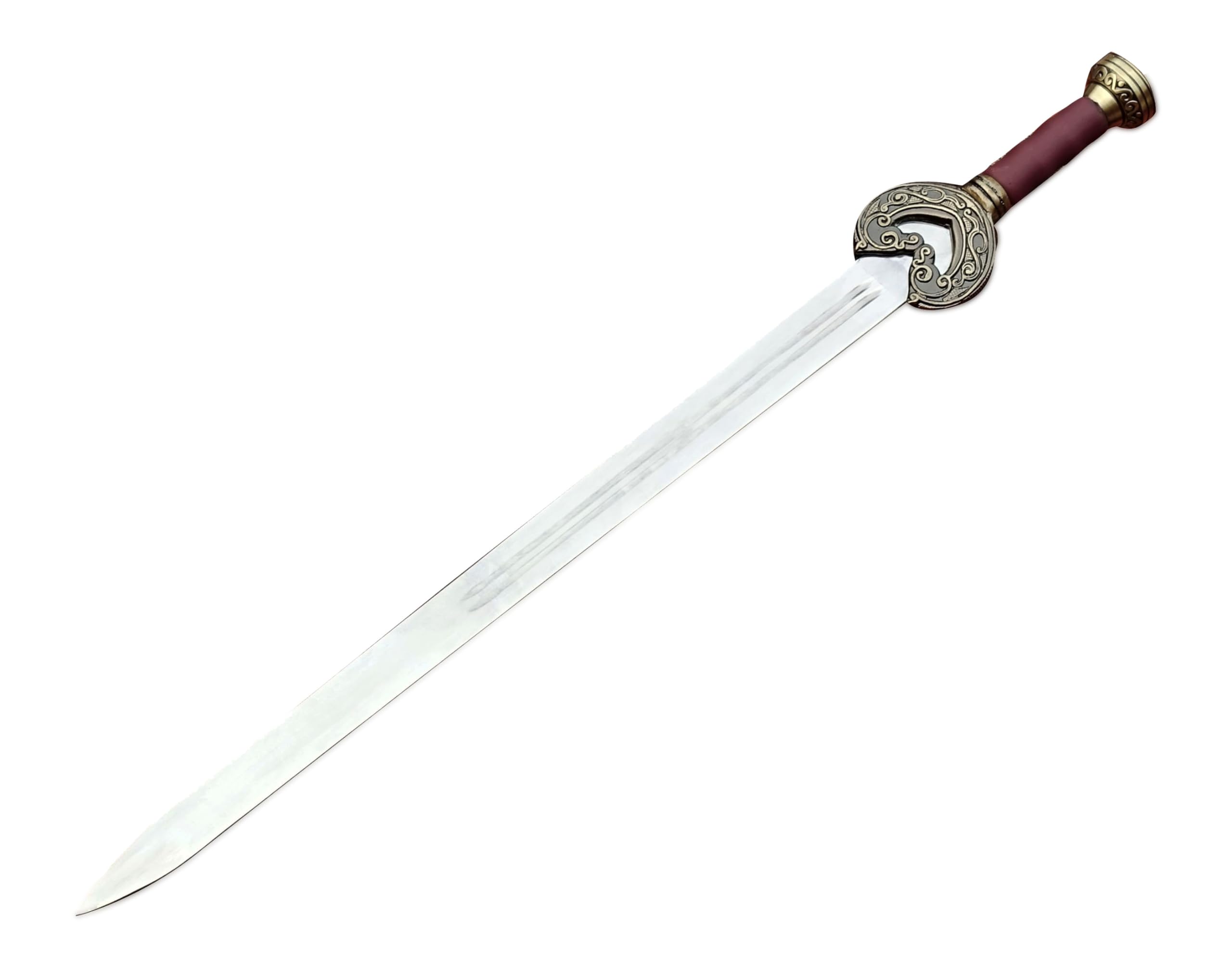 King Theoden's Sword Herugrim from The Lord of The Rings Series | Hand Forged Stainless Steel Blade | Wall Mounting Plaque & Scabbard Included | LOTR Collectors Piece