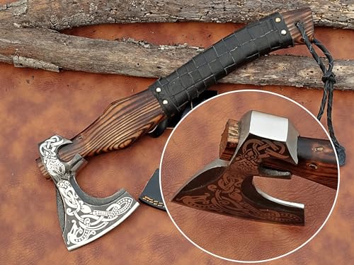 Exquisite Handmade Viking Axe - Ideal for Collectors & Enthusiasts | Authentic, Artisan-Crafted | Medieval Styled Axe with Durable and Robust High Carbon Steel (GC-AX05)