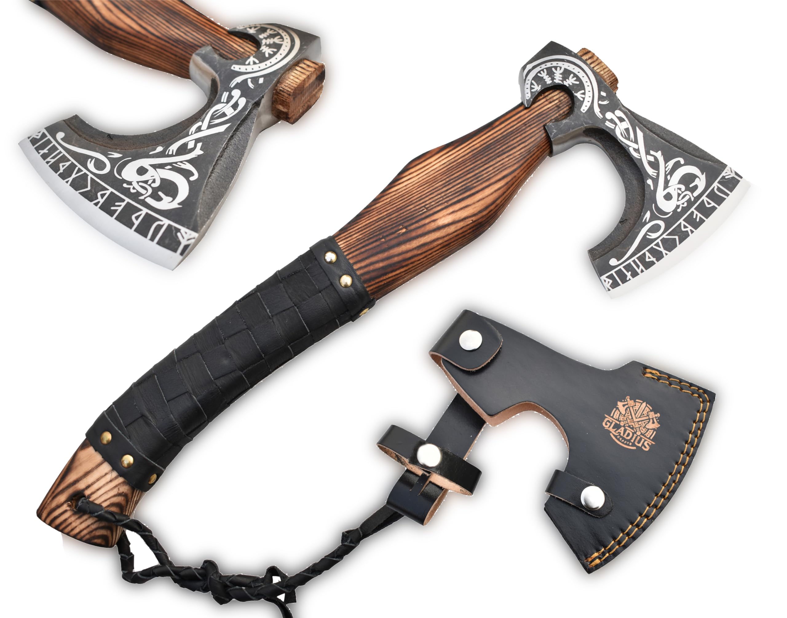 Exquisite Handmade Viking Axe - Ideal for Collectors & Enthusiasts | Authentic, Artisan-Crafted | Medieval Styled Axe with Durable and Robust High Carbon Steel (GC-AX11)